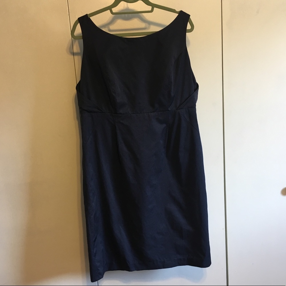 Blue Boat Neck Dress